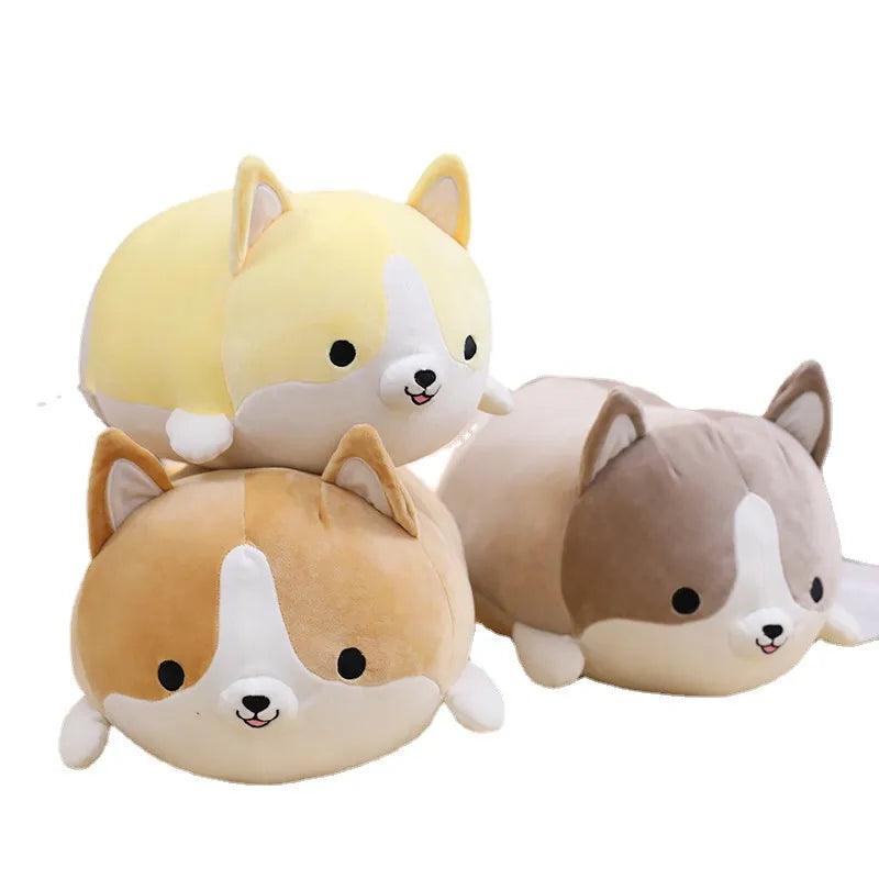 Cute Corgi Dog doll pillow Shiba Inu plush toy  holding sleeping doll Stuffed animal pillow gift for baby 35cm