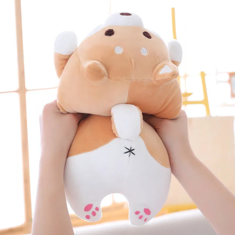 Cute Corgi Dog doll pillow Shiba Inu plush toy  holding sleeping doll Stuffed animal pillow gift for baby 35cm