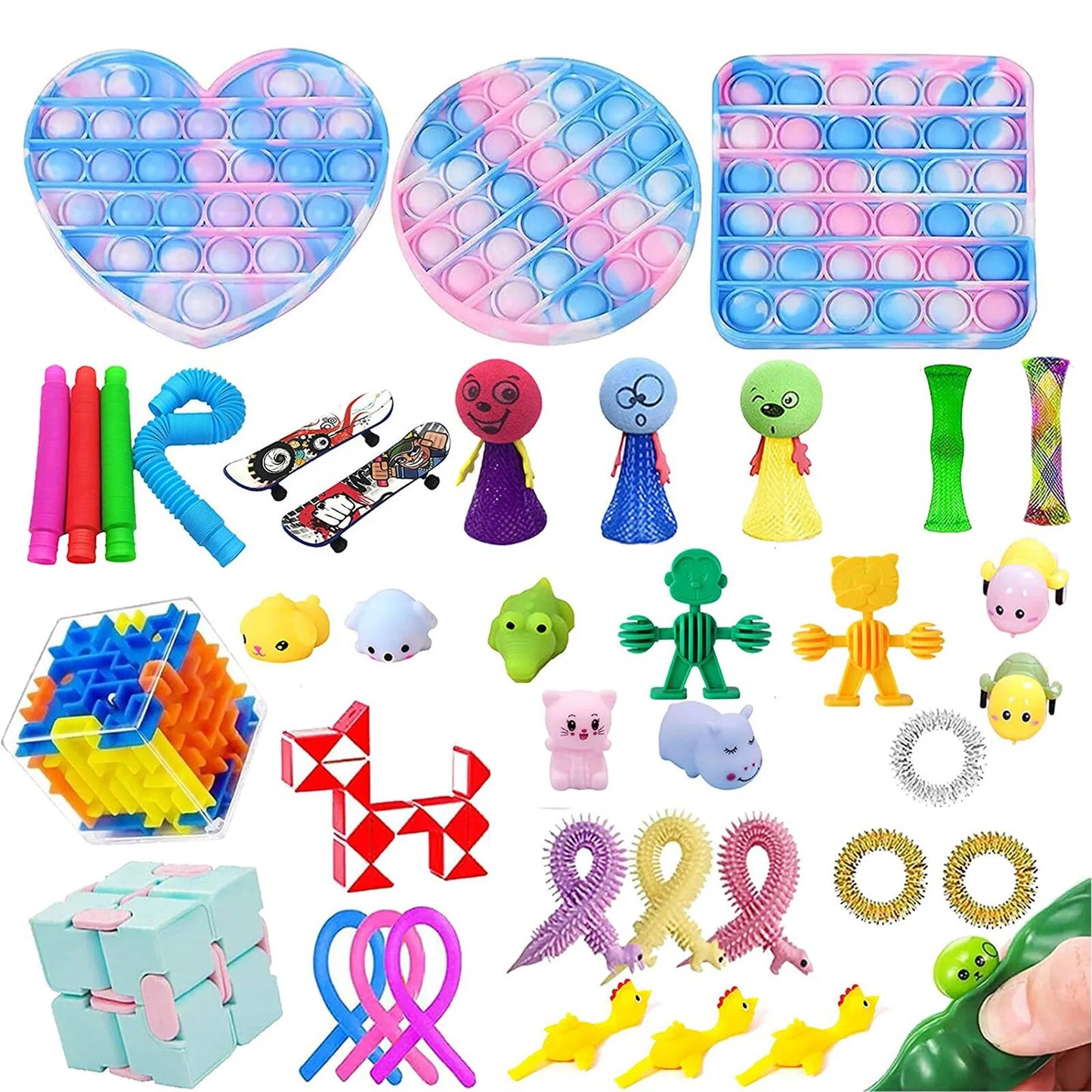 Random Mystery Gifts Fidget Toys Pack Surprise Box 300 Different Fidget Toy Set Antistress Simple Dimple Stress Relief